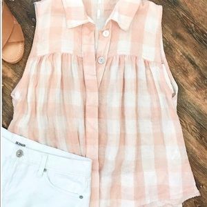 Free People Hey There Sunrise Button Up Top
